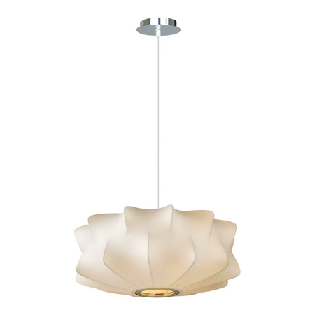 AVENUE LIGHTING Melrose Pl. Collection White Fabric Pendant Like Hanging Fixture HF2112